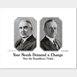 1920 Vote Harding and Coolidge Posters and Art